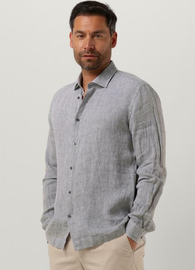 GENTI Heren Overhemden Linnen S7054-1120 Groen - Foto 3