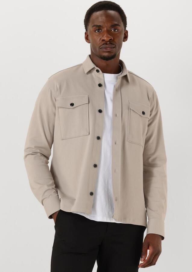 GENTI Heren Overshirts Midtown Relaxed Fit Beige - Foto 4