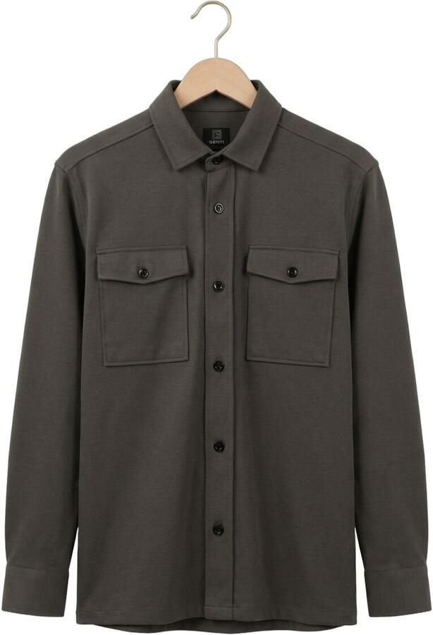 GENTI Heren Overshirts Midtown Relaxed Fit Donkergrijs - Foto 4