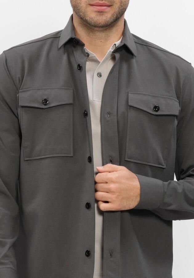 GENTI Heren Overshirts Midtown Relaxed Fit Donkergrijs - Foto 3