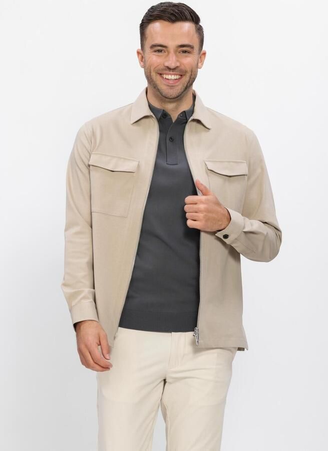 GENTI Heren Overshirts Oaks Shirt Jacket Beige