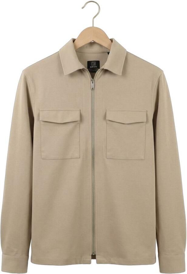 GENTI Heren Overshirts Oaks Shirt Jacket Beige - Foto 4