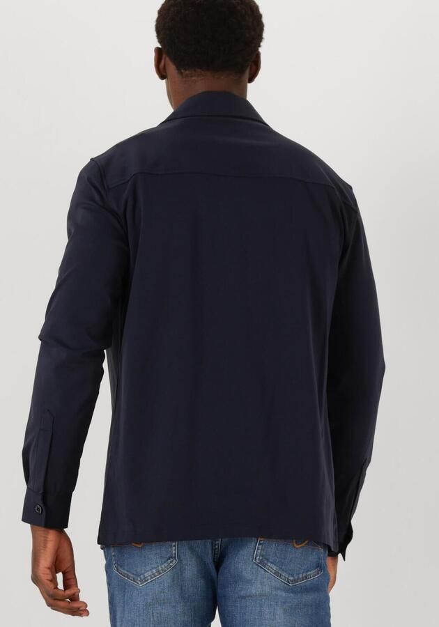 GENTI Heren Overshirts Oaks Shirt Jacket Zip Donkerblauw