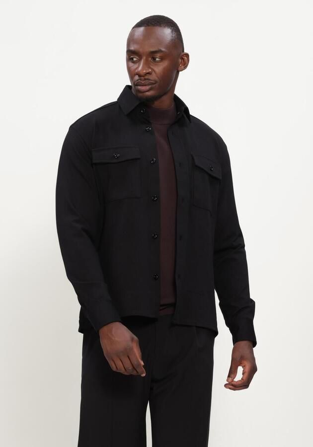 GENTI Heren Overshirts Overshirt Knoop Zwart - Foto 1