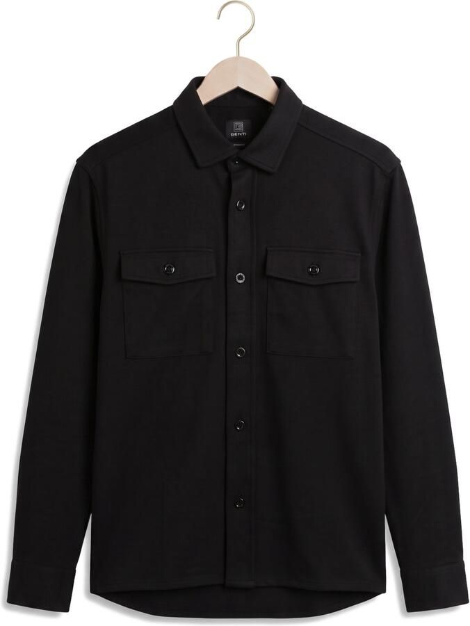 GENTI Heren Overshirts Overshirt Knoop Zwart - Foto 2