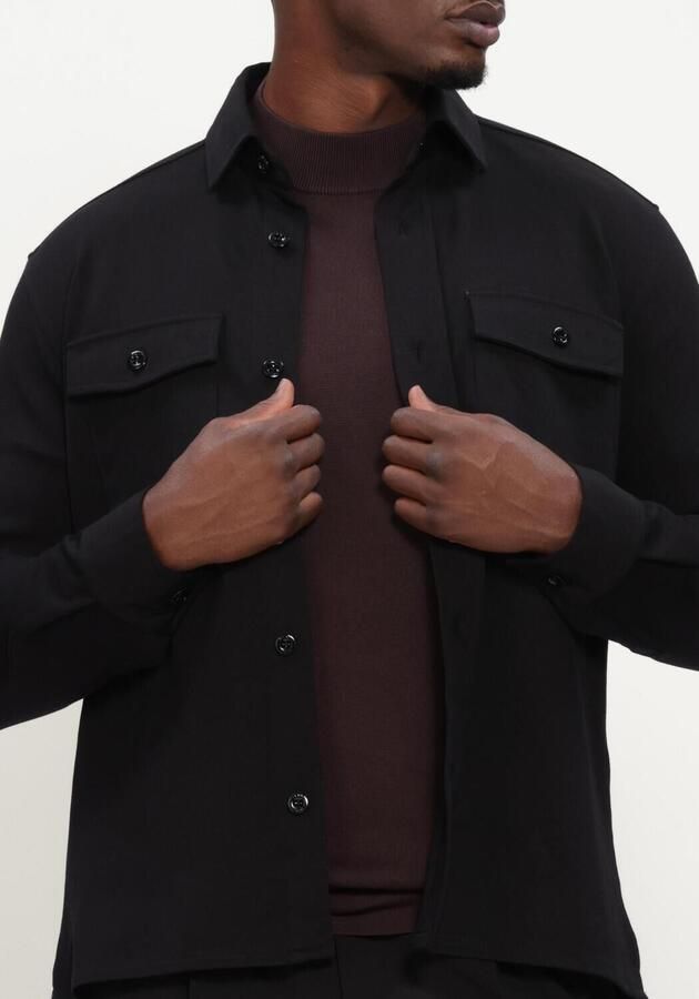 GENTI Heren Overshirts Overshirt Knoop Zwart - Foto 4