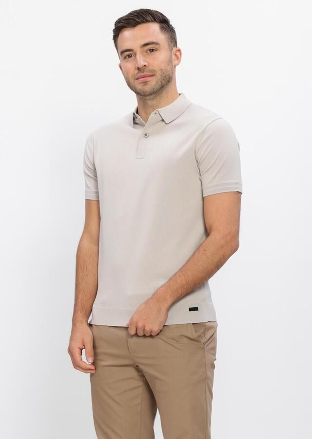 GENTI Heren Polo's & T-shirts Polo 2 Button Ss 1260 Beige