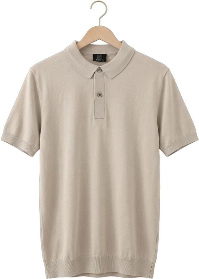 GENTI Heren Polo's & T-shirts Polo 2 Button Ss 1260 Beige - Foto 2