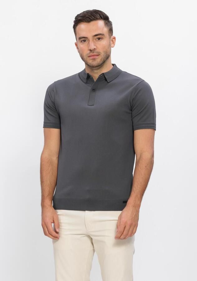 GENTI Heren Polo's & T-shirts Polo 2 Button Ss 1260 Donkergrijs