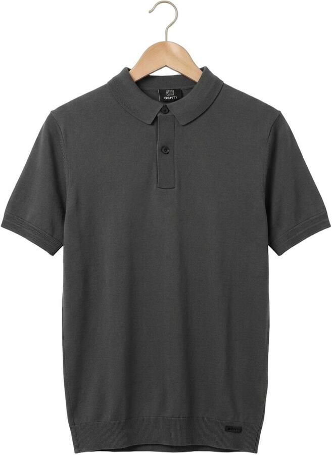GENTI Heren Polo's & T-shirts Polo 2 Button Ss 1260 Donkergrijs - Foto 2