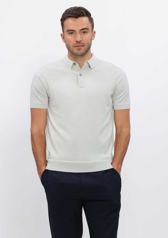 GENTI Heren Polo's & T-shirts Polo 2 Button Ss 1260 Lichtgrijs