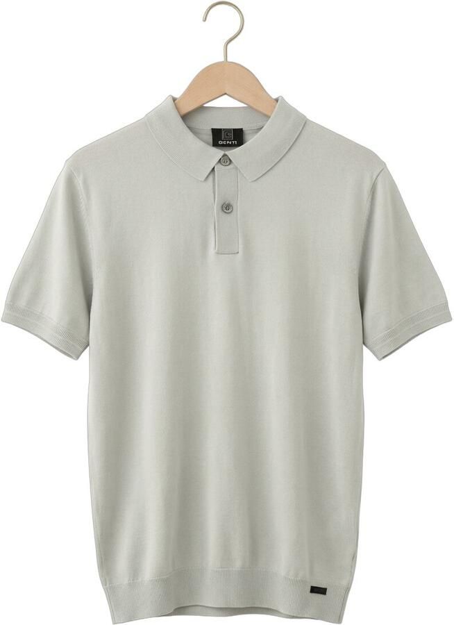 GENTI Heren Polo's & T-shirts Polo 2 Button Ss 1260 Lichtgrijs - Foto 2