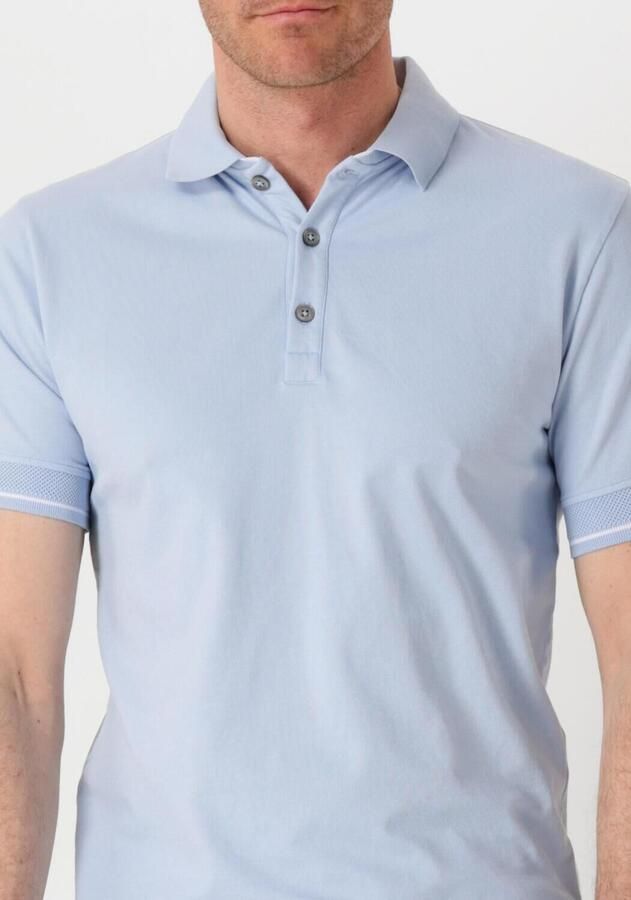 GENTI Heren Polo's & T-shirts Polo 3 Button Ss J2001-1212 Lichtblauw