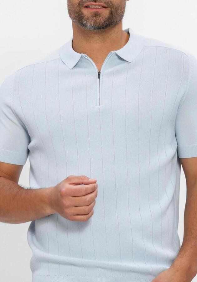 GENTI Heren Polo's & T-shirts Polo Zip Ss 1260 Lichtblauw - Foto 4