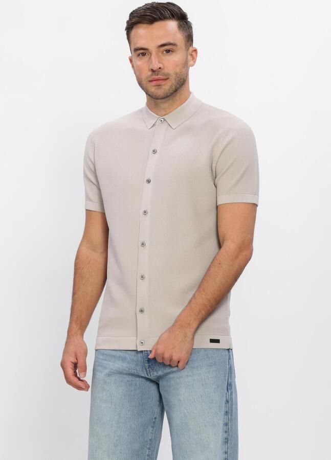 GENTI Heren Polo's & T-shirts Shirt 8 Button Ss 1260 Beige