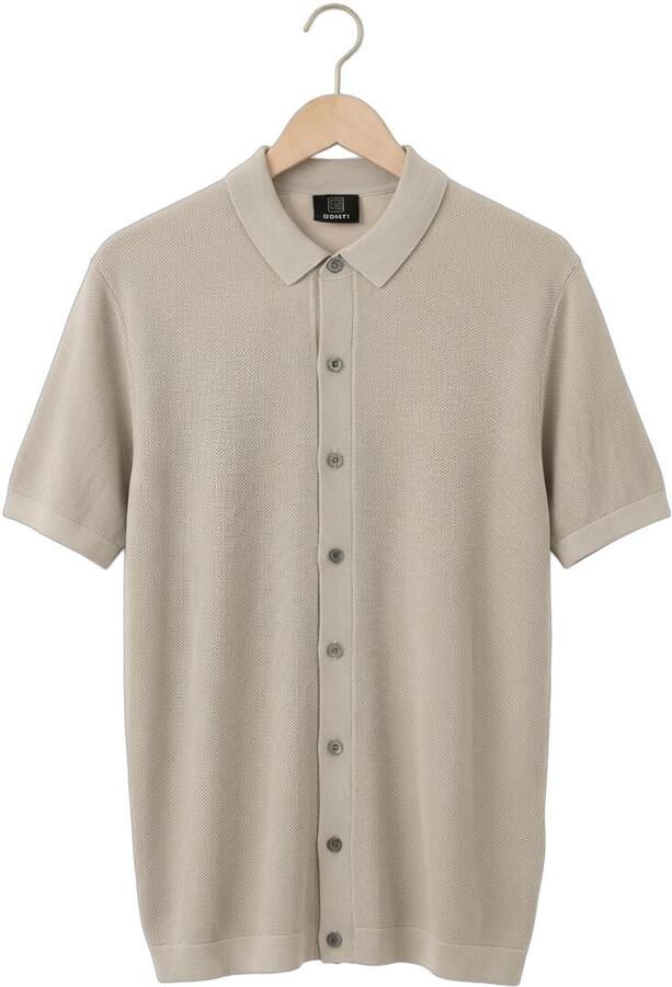 GENTI Heren Polo's & T-shirts Shirt 8 Button Ss 1260 Beige - Foto 4