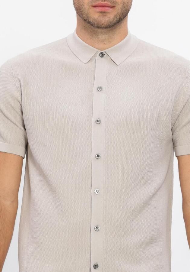 GENTI Heren Polo's & T-shirts Shirt 8 Button Ss 1260 Beige - Foto 3