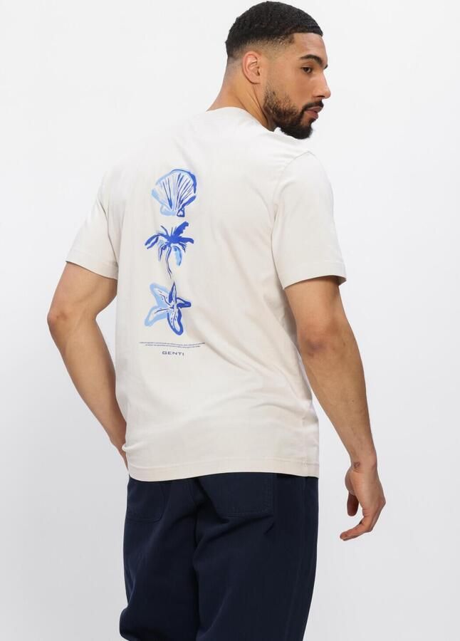 GENTI Heren Polo's & T-shirts T-shirt Ss 1223 Zand