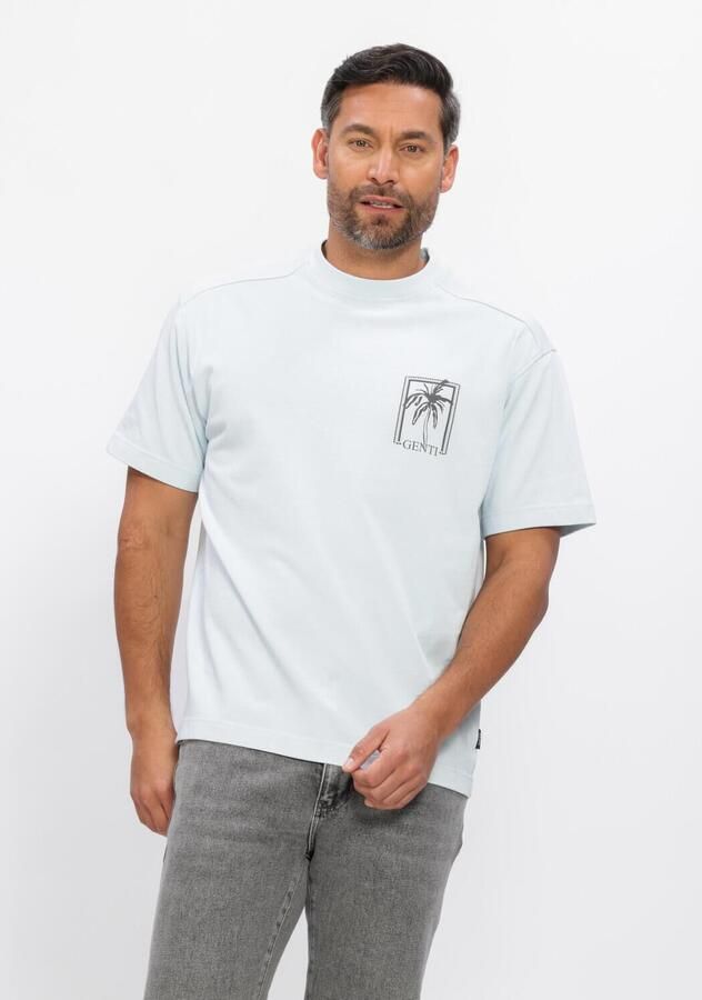 GENTI Heren Polo's & T-shirts T-shirt Ss 1226 Lichtblauw