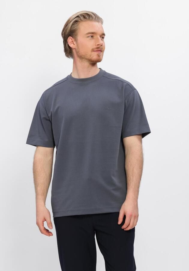 GENTI Heren Polo's & T-shirts T-shirt Ss 1227 Donkergrijs