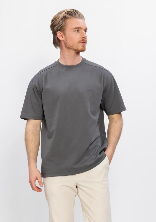 GENTI Heren Polo's & T-shirts T-shirt Ss 1227 Donkergrijs