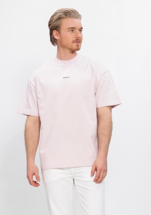 GENTI Heren Polo's & T-shirts T-shirt Ss 1242 Lichtroze