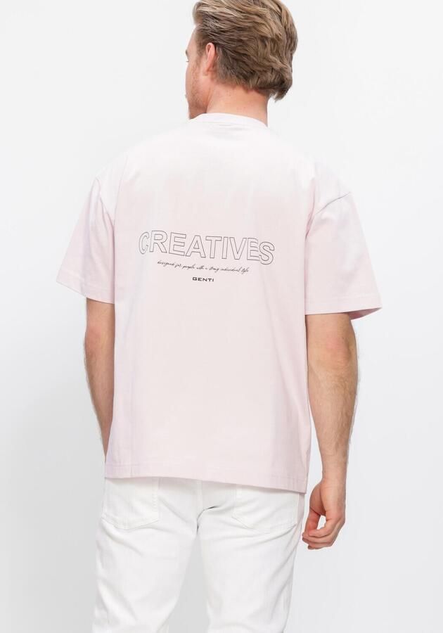 GENTI Heren Polo's & T-shirts T-shirt Ss 1242 Lichtroze - Foto 3