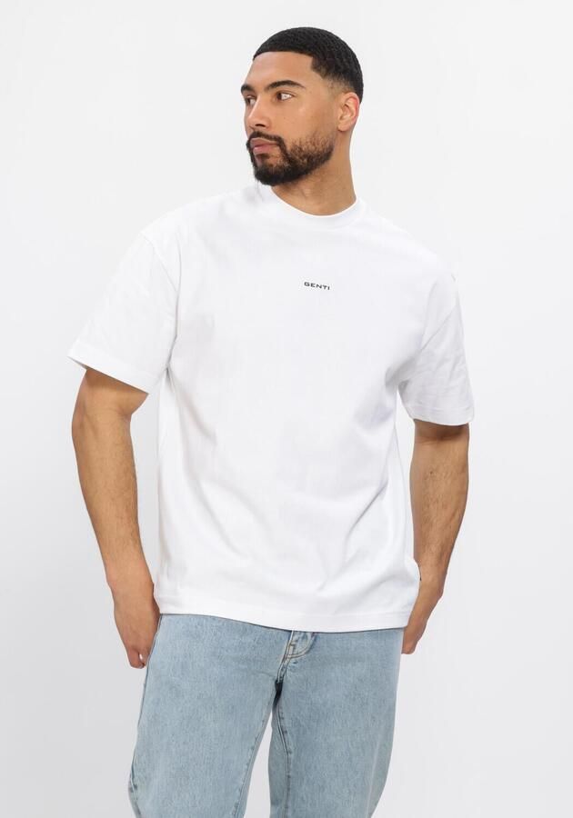 GENTI Heren Polo's & T-shirts T-shirt Ss 1242 Wit
