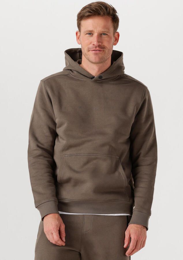 GENTI Heren Truien & Vesten Basic Logo Hoodie Taupe - Foto 4
