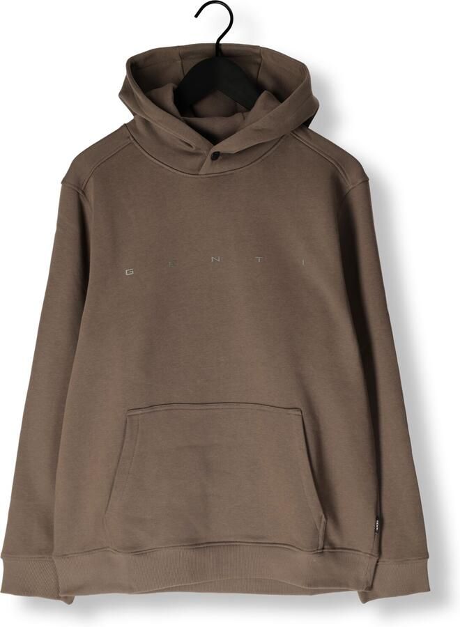 GENTI Heren Truien & Vesten Basic Logo Hoodie Taupe