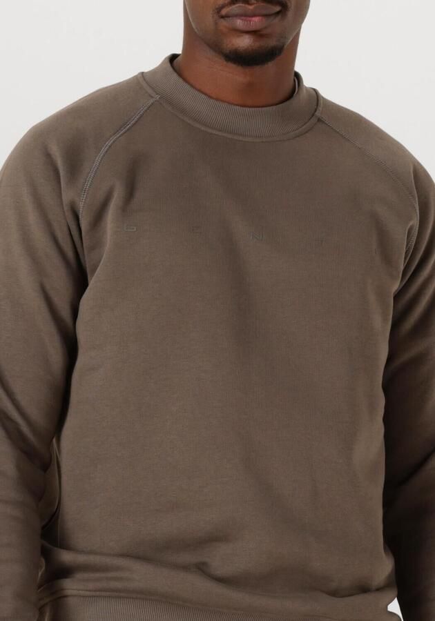 GENTI Heren Truien & Vesten Basic Logo Sweater Taupe - Foto 3