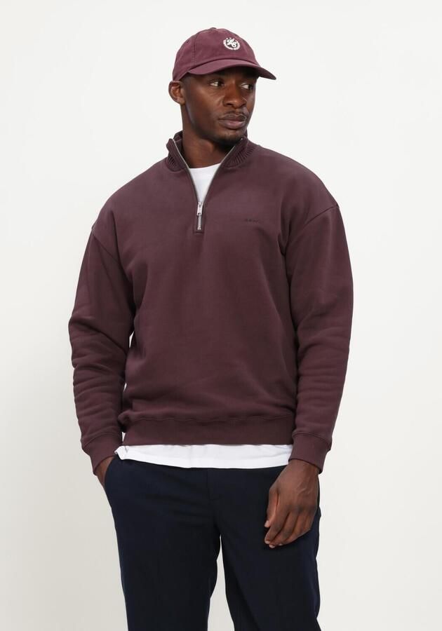 GENTI Heren Truien & Vesten Half Zip Sweat Bordeaux