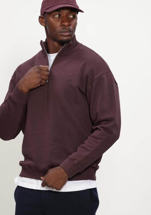GENTI Heren Truien & Vesten Half Zip Sweat Bordeaux - Foto 4