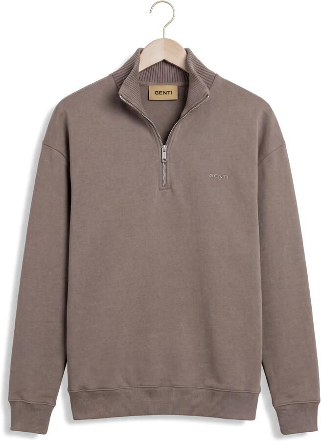 GENTI Heren Truien & Vesten Half Zip Sweat Taupe - Foto 2