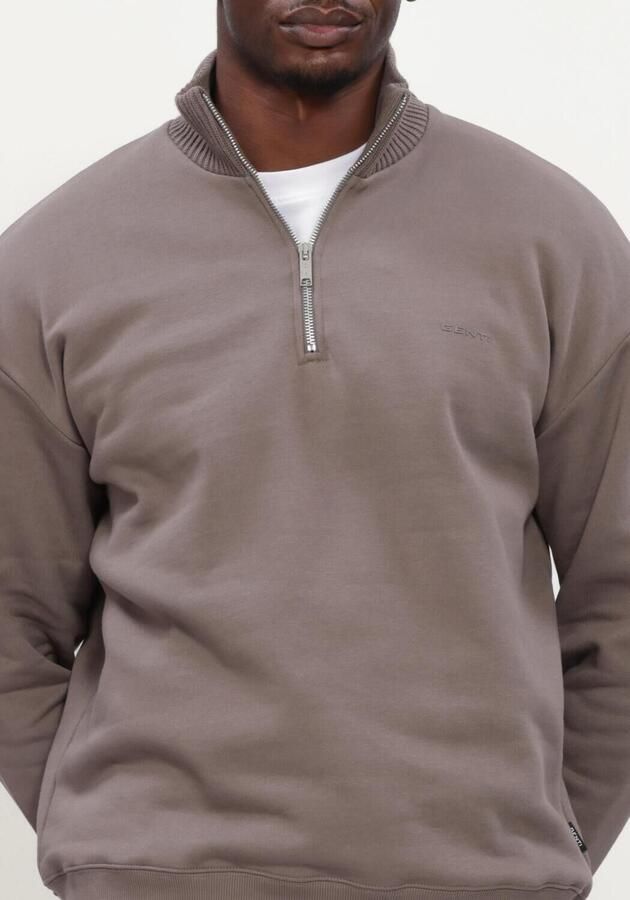 GENTI Heren Truien & Vesten Half Zip Sweat Taupe - Foto 4