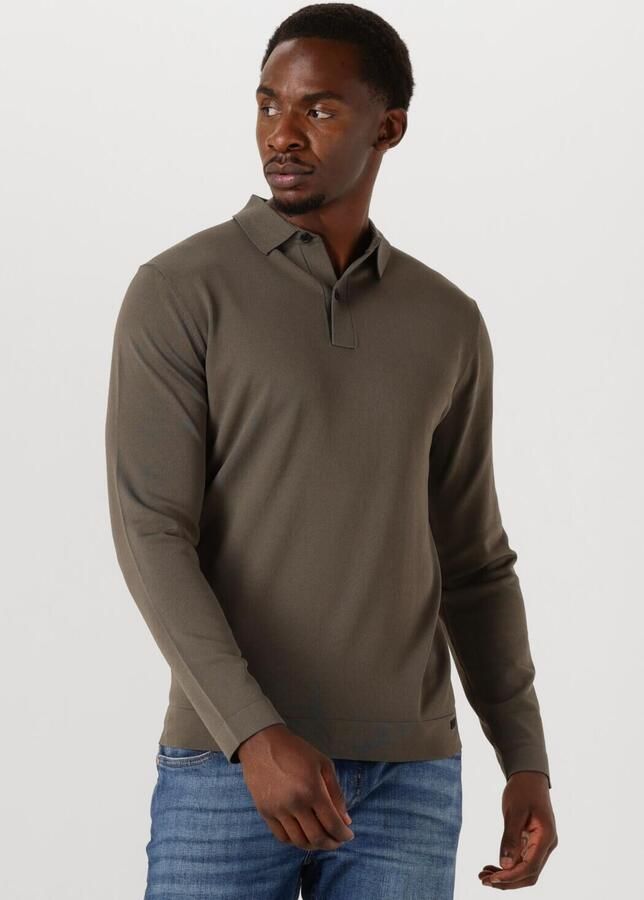 GENTI Heren Truien & Vesten Polo Ls Olijf - Foto 4