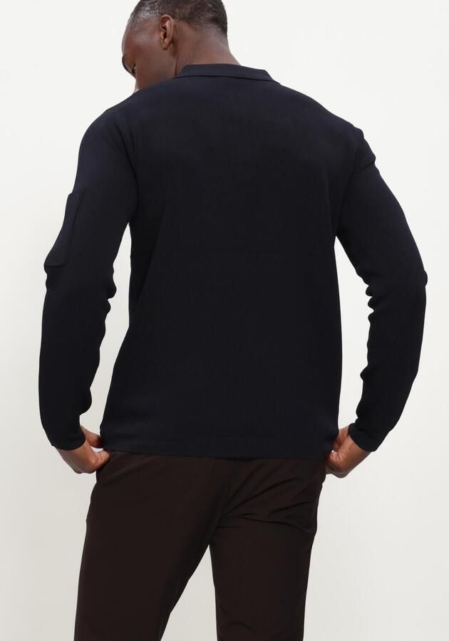 GENTI Heren Truien & Vesten Polo Zip Ls Donkerblauw - Foto 2