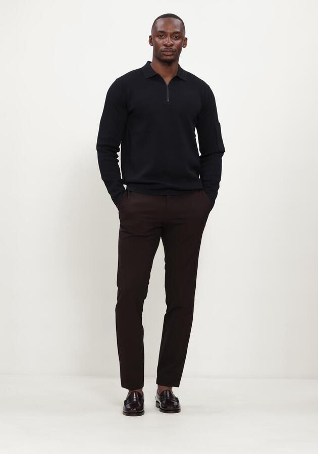 GENTI Heren Truien & Vesten Polo Zip Ls Donkerblauw - Foto 4