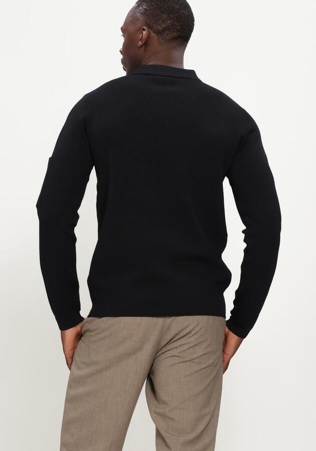 GENTI Heren Truien & Vesten Polo Zip Ls Zwart - Foto 3