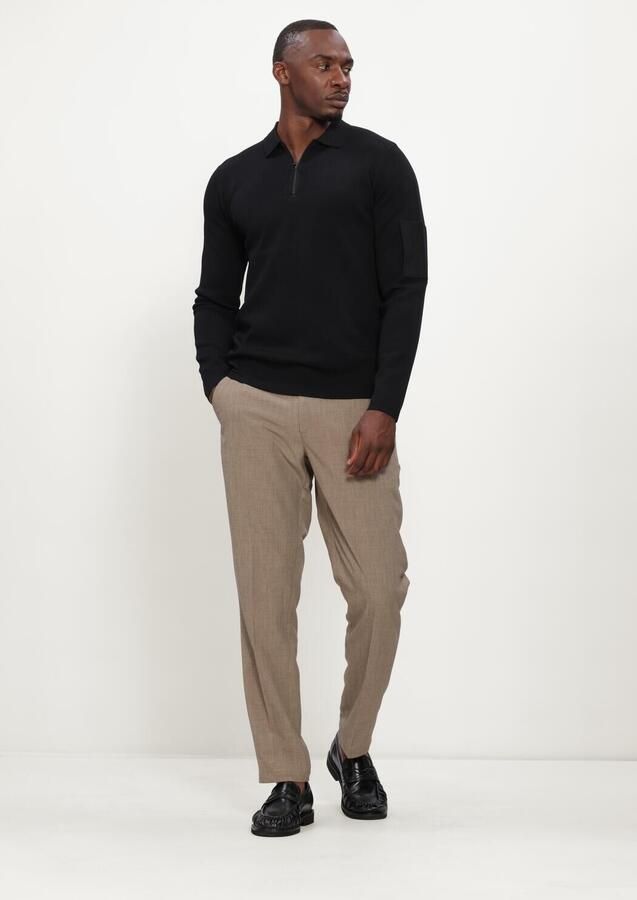 GENTI Heren Truien & Vesten Polo Zip Ls Zwart - Foto 2