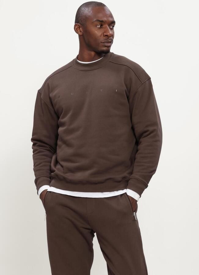 GENTI Heren Truien & Vesten Sweat Crew Bruin