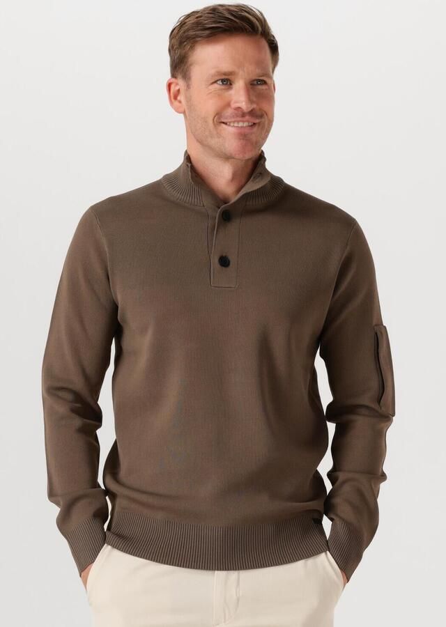 GENTI Heren Truien & Vesten Turtle 3 Button Ls Bruin - Foto 4