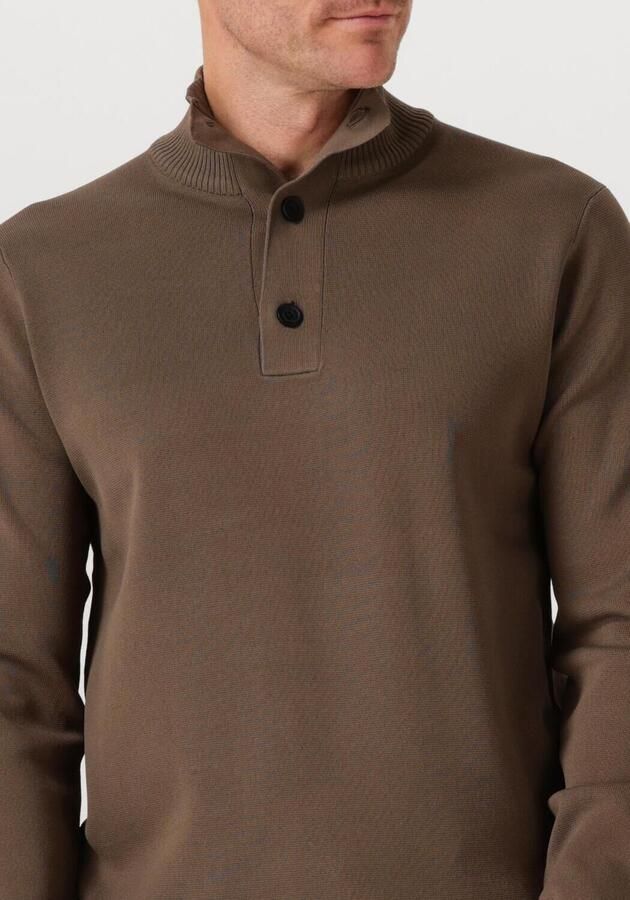 GENTI Heren Truien & Vesten Turtle 3 Button Ls Bruin - Foto 2