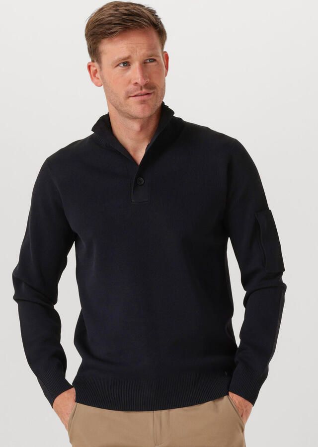 GENTI Heren Truien & Vesten Turtle 3 Button Ls Donkerblauw - Foto 4