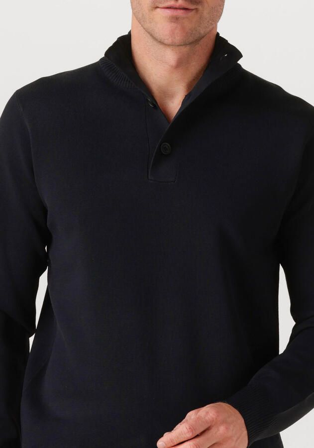 GENTI Heren Truien & Vesten Turtle 3 Button Ls Donkerblauw