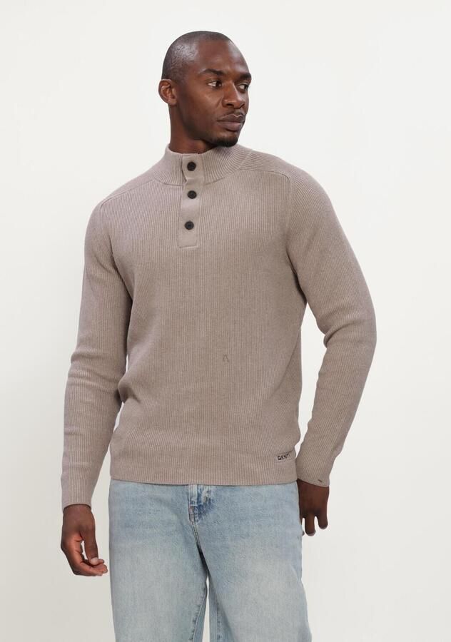GENTI Heren Truien & Vesten Turtle Button Ls Beige