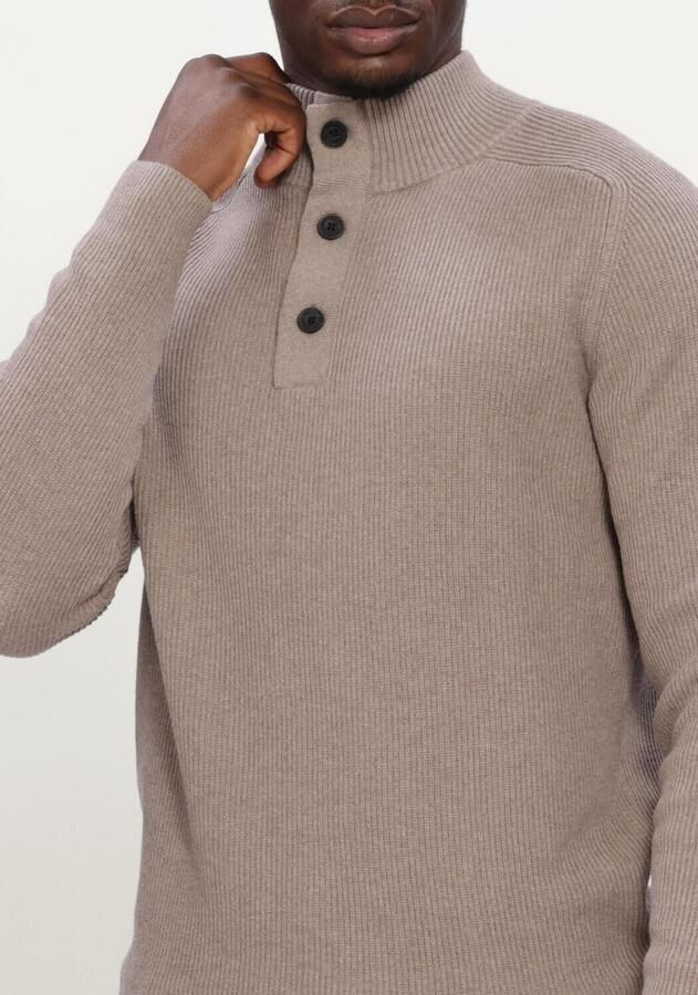 GENTI Heren Truien & Vesten Turtle Button Ls Beige - Foto 2