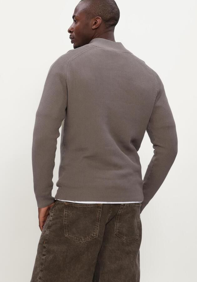 GENTI Heren Truien & Vesten Turtle Button Ls Taupe - Foto 3