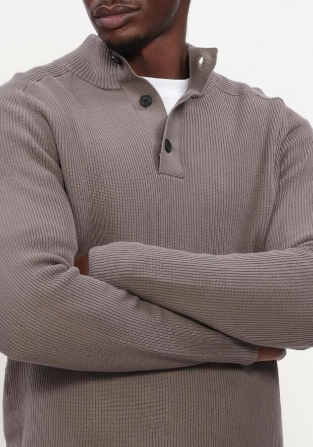 GENTI Heren Truien & Vesten Turtle Button Ls Taupe - Foto 2