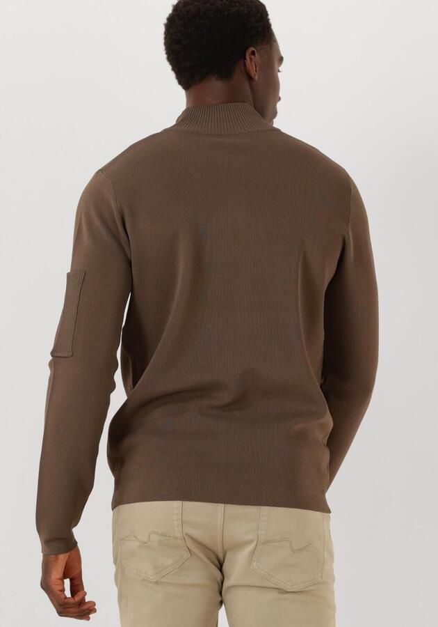 GENTI Heren Truien & Vesten Turtle Zip Bruin